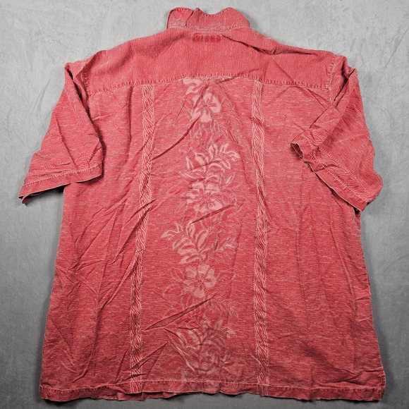 Tommy Bahama Shirt Mens 4XL Tall Pink 100% Silk Floral Button Up Loop Collar - Picture 3 of 11